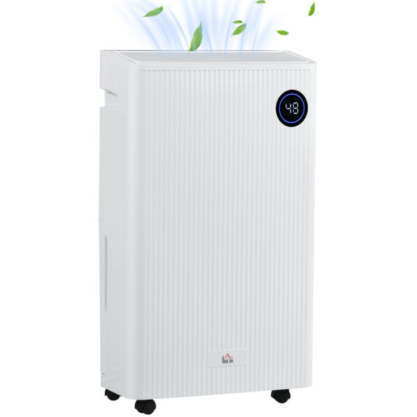 HOMCOM 5500mL Portable Dehumidifier with Air Purifier, UVC, Ioniser, 24H Timer, 5 Modes, 16L/Day, for Home Laundry,