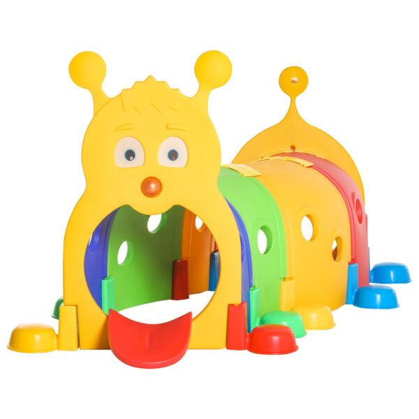 Outsunny Play Tunnel, Caterpillar Tunnel for Kids Climb, Toddler Play Structure for Ages 36 Years, Indoor, Outdoor, Multicolou