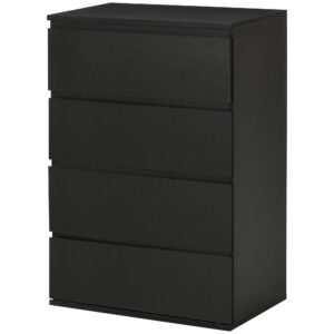 HOMCOM Chest of Drawers, 4Drawer Storage Cabinets, Modern Dresser, Storage Drawer Unit for Bedroom