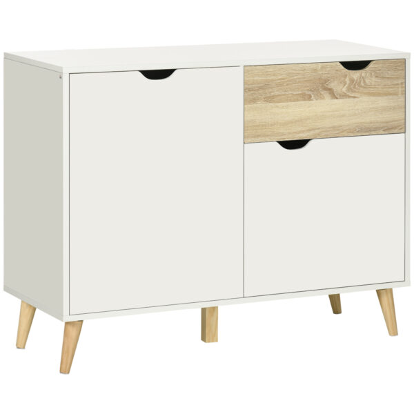 HOMCOM Modern Sideboard Storage Cabinet, Free Standing Accent Cupboard with Drawer, 2 Doors for Bedroom, Living Room, Hallway,