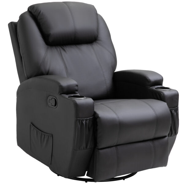 HOMCOM Recliner Sofa Chair PU Leather Armchair Cinema Massage Chair Swivel Nursing Gaming Chair