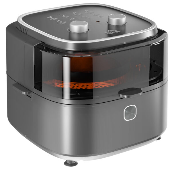 HOMCOM Family Air Fryer with Rapid Air Circulation and Recipes, 6.5L Oil Free Airfryer with 60Minute Timer, Adjustable Temperature