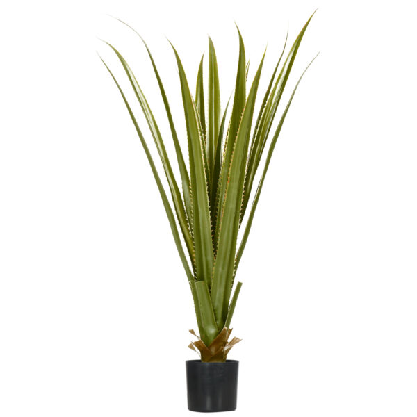 HOMCOM Artificial Plants Agave Succulent in Pot Desk Fake Plants for Home Indoor Outdoor Decor, 15x15x90cm,