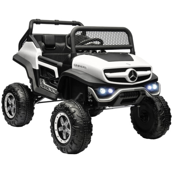 HOMCOM 12V Licensed MercedesBenz Kids Electric Ride On Car, Battery Powe Offroad Toy with Remote Control, Horns, Lights