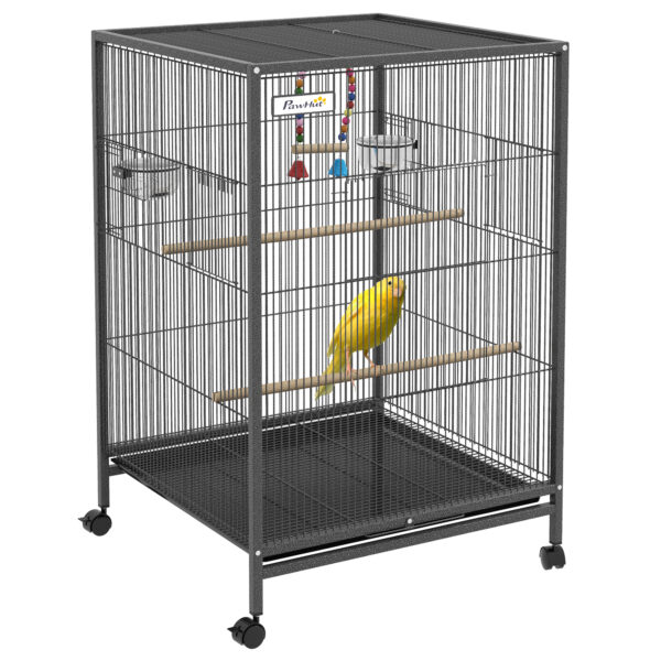 PawHut Bird Cage, Budgie Cage, with Rolling Stand, for Small Birds