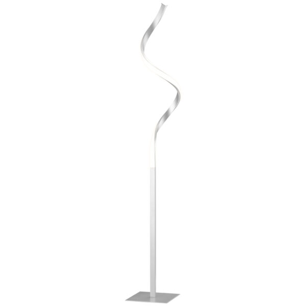HOMCOM Dimmable Floor Lamp for Living Room, Modern Spiral Standing Lamp with 3 Adjustable Brightness and Square Base,