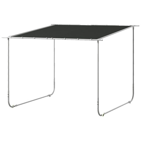 Outsunny 3 x 3m Mobile Pergola Kit, Portable Garden Gazebo with Wheels, Sandbags, Steel Frame, UVResistant