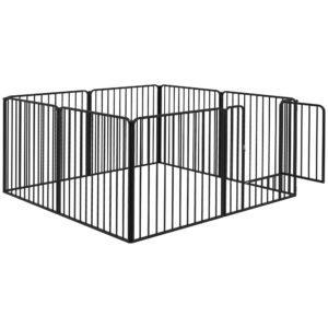 PawHut 8 Panels Heavy Duty Dog Pen, 80cm Height Pet Playpen for Indoor Outdoor, Small and Medium Dogs