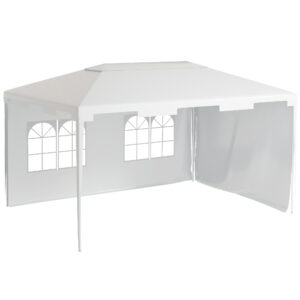 Outsunny 3 x 4 m Garden Gazebo Shelter Marquee Party Tent with 2 Sidewalls for Patio Yard Outdoor,