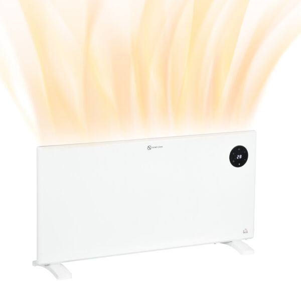HOMCOM 2000W Electric Convector Heater, Freestanding or Wall Mounted, Space Heater with Adjustable Thermostat, Timer,