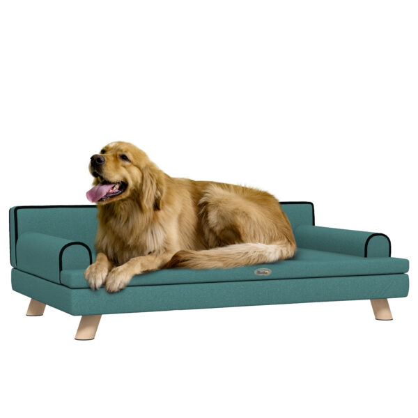 PawHut Dog Sofa with Legs Waterresistant Fabric, Pet Chair Bed for Large, Medium Dogs, , 100 x 62 x 32 cm