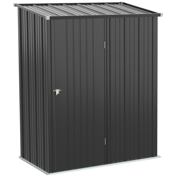 Outsunny 5.3ft x 3.1ft Outdoor Storage Shed, Garden Metal Storage Shed w/ Single Door for Backyard, Patio, Lawn, Charcoal