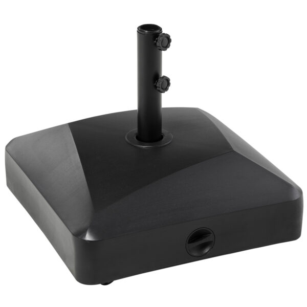 Outsunny Garden Parasol Base Holder, 43kg Water or 60kg Sand Filled, Outdoor Market Umbrella Stand Weight with Wheels and Brakes,