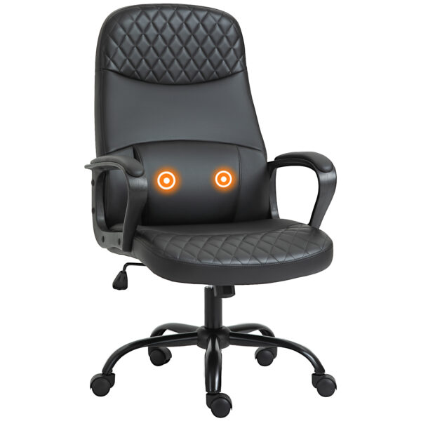 Vinsetto High Back Massage Office Chair with Armrest PU Leather Vibration Executive Chair with Adjustable Height and Builtin Lumbar Support