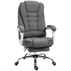 Vinsetto Executive Desk Chair with Tilt Function, Rolling Task Recliner with Retractable Footrest for Home Office, Working,