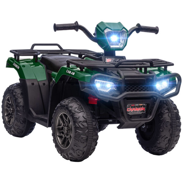 HOMCOM 12V Kids Quad Bike with Forward Reverse Functions, Electric Ride On ATV with Music, LED Headlights, for Ages 35 Years