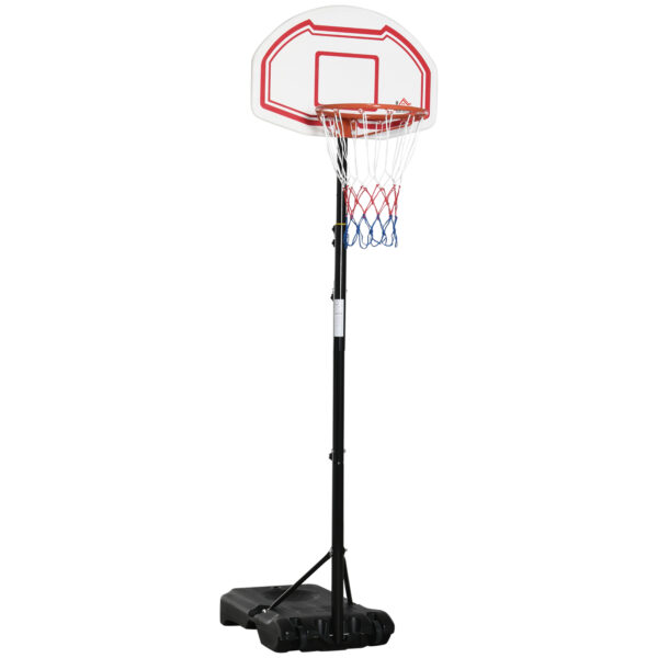 HOMCOM Outdoor Basketball Hoop Stand Portable Sturdy Rim Adjustable Height from 258314 cm w/ Wheels, Stable Base