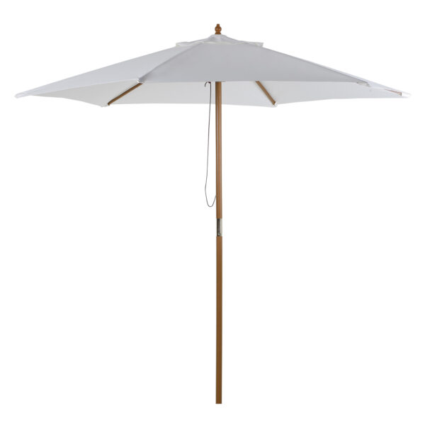Outsunny 2.5m Patio Umbrella, Wood Garden Parasol, Sun Shade with 6 Ribs and Top Vent for Outdoor,