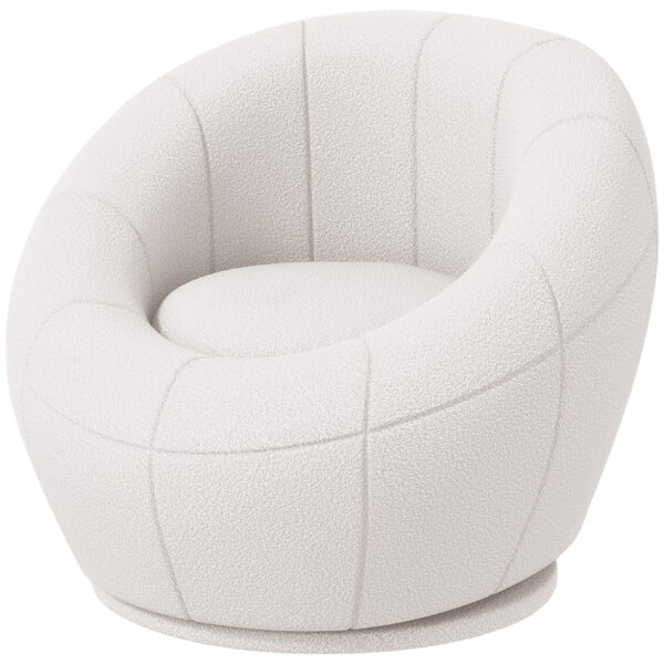 HOMCOM Modern Accent Chair, Swivel Upholste Armchair for Living Room, Bedroom, Home Office,