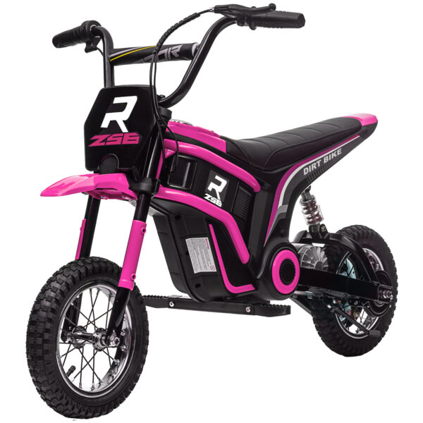 HOMCOM 24V Electric Motorbike, Dirt Bike with Twist Grip Throttle, Music Horn, 12" Pneumatic Tyres, 16 Km/h Max. Speed,