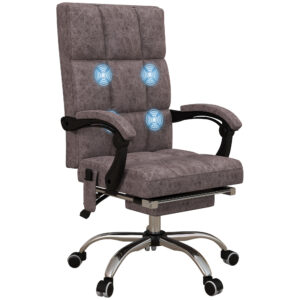 Vinsetto Executive Vibration Massage Office Chair, Microfibre Computer Chair with Armrest, 135?ø Reclining Back, Charcoal