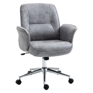 Vinsetto Swivel Ergonomic Office Chair Mid Back Desk Chair for Home Study Bedroom, Light