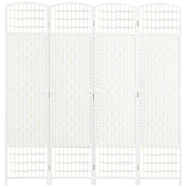 HOMCOM 4 Panel Folding Room Divider, Privacy Screen, Freestanding Paravent Partition Separator for Living Room, Bedroom and Office, 160 x 170cm,