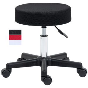 HOMCOM Hydraulic Swivel Salon Spa Stool Height Adjustable Facial Massage Tattoo with 3 Changeable Seat Covers,