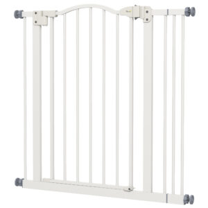 PawHut Metal 7487cm Adjustable Pet Gate Safety Barrier w/ AutoClose Door