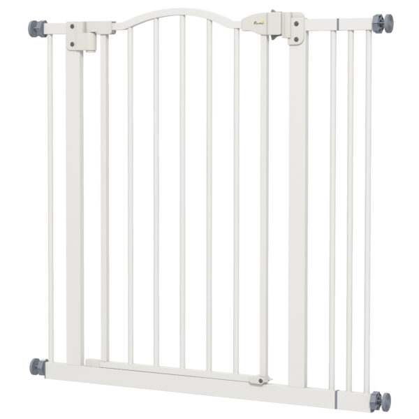 PawHut Metal 7487cm Adjustable Pet Gate Safety Barrier w/ AutoClose Door