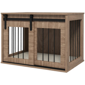 PawHut Dog Crate Furniture with Removable Cushion for MediumSized Dogs, 80 x 54 x57 cm,