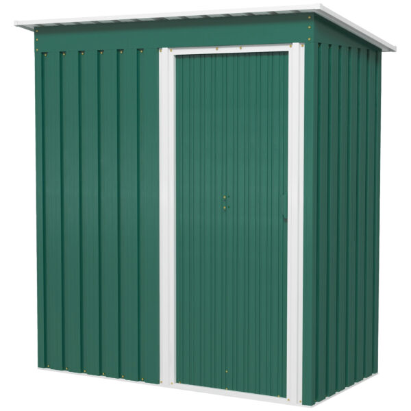 Outsunny 5 x 3ft Garden Storage Shed with Sliding Door and Sloped Roof Outdoor Equipment Tool Garden,