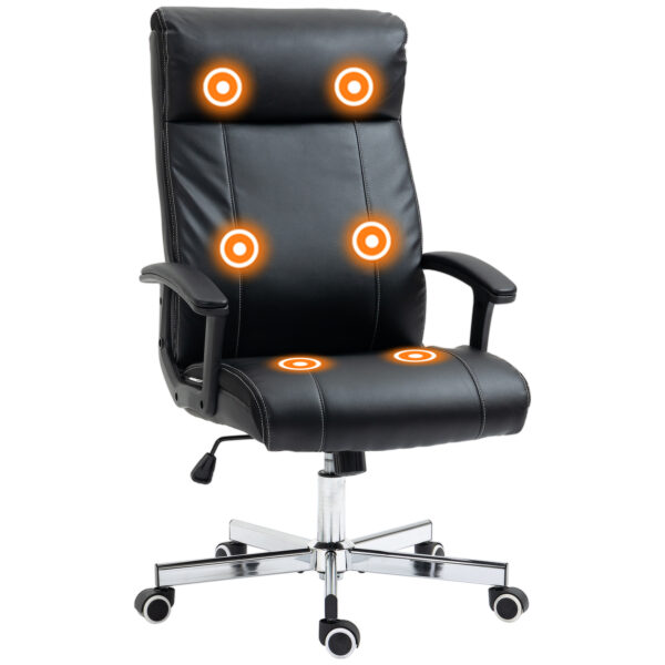 Vinsetto Massage Office Chair, HighBack VibrationComputer Chair with Tilt Function, Remote Control and Adjustable Height,