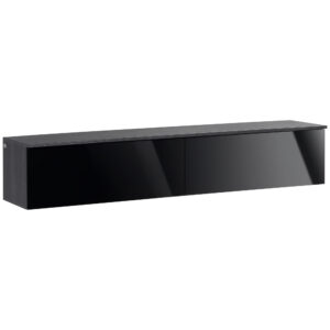 HOMCOM Floating TV Unit Stand for TVs up to 70" with High Gloss Effect, Wall Mounted Media Console with Storage Cupboards,  and