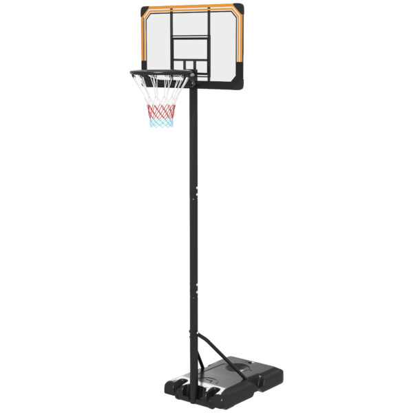 SPORTNOW Height Adjustable Basketball Stand Net Set System, Free standing Basketball Hoop and Stand with Wheels, 182213cm,