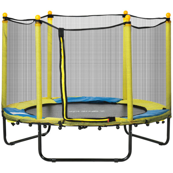 HOMCOM 4.6FT / 55 Inch Kids Trampoline with Enclosure Safety Net Pads Indoor Trampolines for Child 310 Years Old,