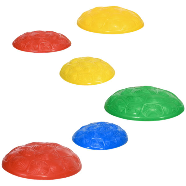 ZONEKIZ 6Pcs Kids Stepping Stones with NonSlip Mats, Balance River Stones Indoor Outdoor Sensory Toys for 38 Years Old