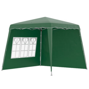 Outsunny Pop Up Gazebo with 2 Sides, Slant Legs and Carry Bag, Height Adjustable UV50+ Party Tent Event Shelter for Garden, Patio,