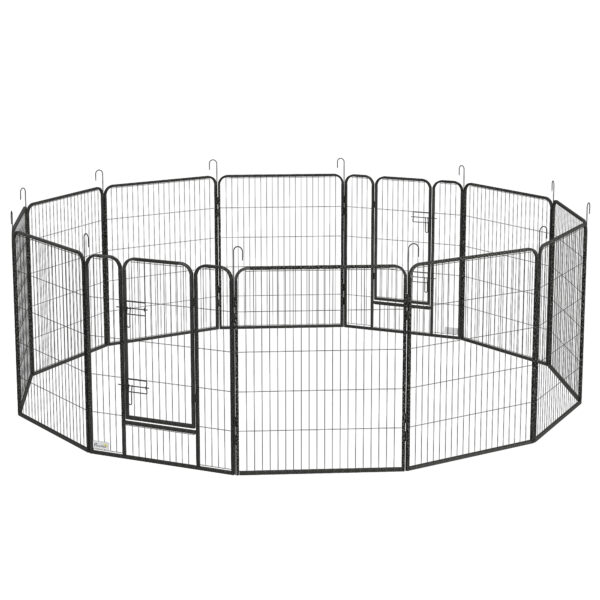 PawHut Heavy Duty Puppy Play Pen, 12 Panels Pet Exercise Pet, Pet Playpen for Small, Medium and Large Dogs