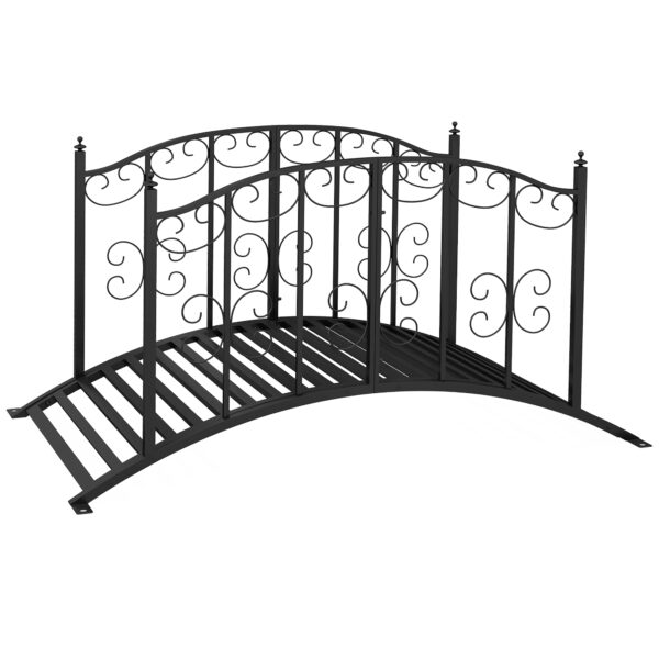 Outsunny 1.2M Metal Decorative Scrollwork Arch Garden Bridge,