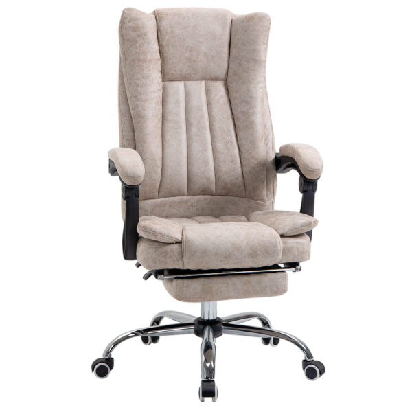 Vinsetto Home Office Chair Microfibre Desk Chair with Reclining Function Armrests Swivel Wheels Footrest