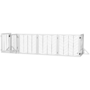 PawHut 8 Panels Foldable Pet Playpen with Support Feet, for House, Doorway, Stairs, Small and Medium Dogs