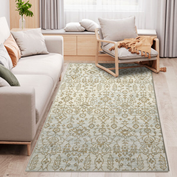 HOMCOM Rug, Floral Pattern Area Rugs, Decorative Carpet for Living Room, Bedroom, Dining Room, 150 x 80cm