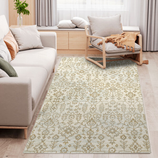 HOMCOM  Rug, Floral Pattern Area Rugs, Decorative Carpet for Living Room, Bedroom, Dining Room, 230 x 160cm