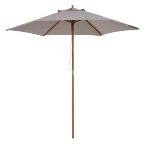 Outsunny 2.5m Wood Garden Parasol Sun Shade Patio Outdoor Wooden Umbrella Canopy