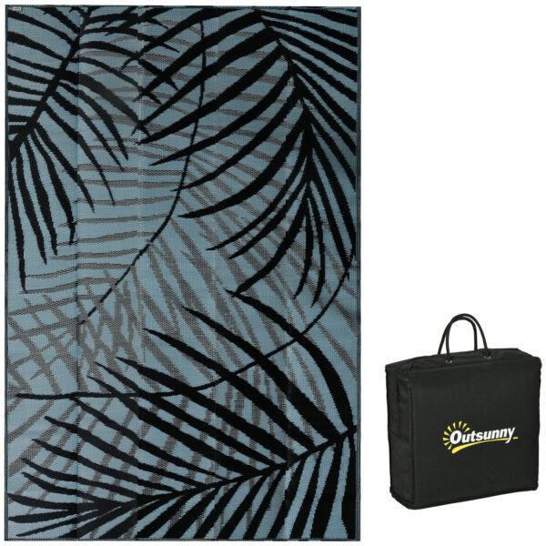 Outsunny Plastic Straw Reversible RV Outdoor Rug with Carry Bag, 182 x 274cm,  and