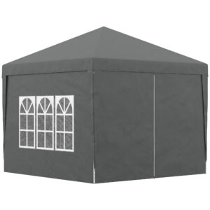 Outsunny 3 x 3 Meters Pop Up Water Resistant Gazebo Wedding Camping Party Tent Canopy Marquee with Carry Bag and 2 Windows,