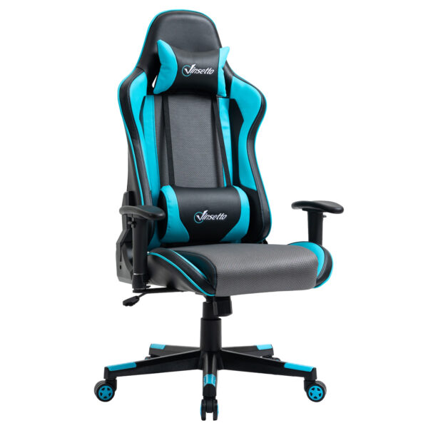 Vinsetto Gaming Chair Racing Style Ergonomic Office Chair High Back Computer Desk Chair Adjustable Height Swivel Recliner with Headrest Sky