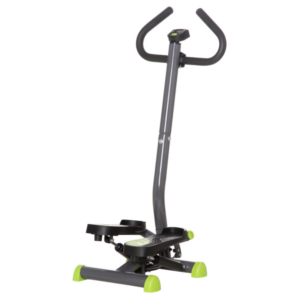 HOMCOM Adjustable Stepper Aerobic Ab Exercise Fitness Workout Machine with LCD Screen & Handlebars,