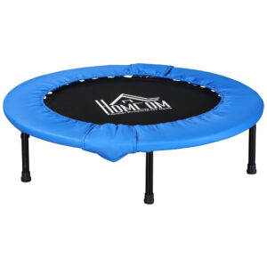 Soozier ??100cm Foldable Mini Fitness Trampoline Home Gym Yoga Exercise Rebounder Indoor Outdoor Jumper w/ Safety Pad,  and